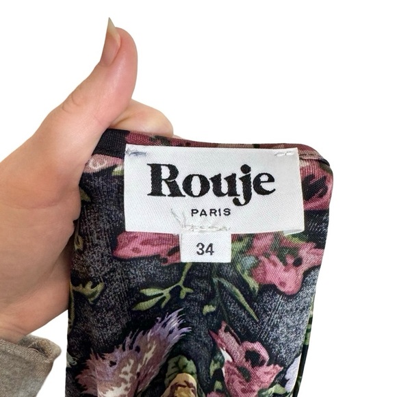 Rouje Paris Sade Wrap Top in Jardin D'Atomne Noir 34/US2 - Picture 8 of 12